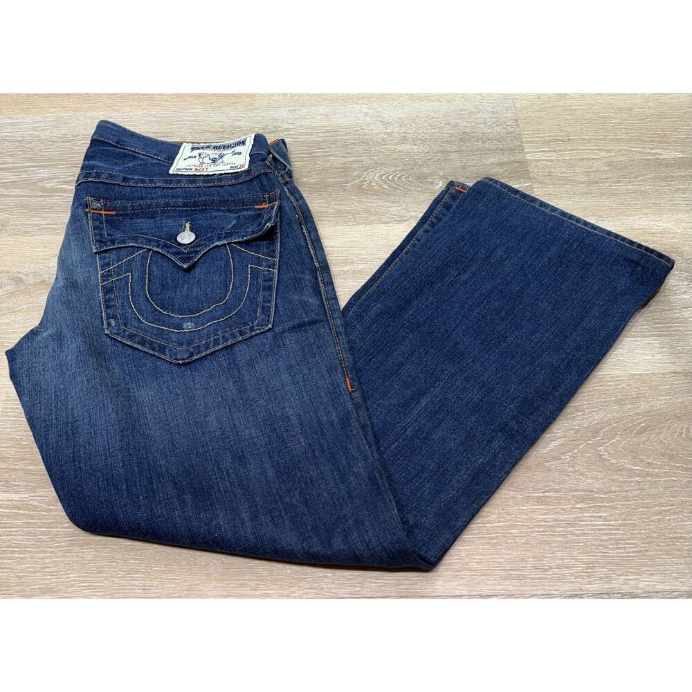 Vintage True Religion Y2K Ricky Mens Stitching Jeans (Fits 36x31) Made in USA